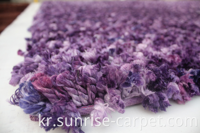 Polyester Shaggy Rug with Space dyed yarn Purple